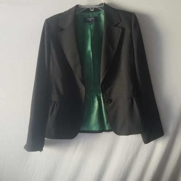 Jones Wear Jackets & Blazers - Pinstripe  Jones Wear Peplum Blazer